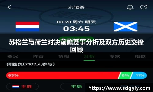 苏格兰与荷兰对决前瞻赛事分析及双方历史交锋回顾