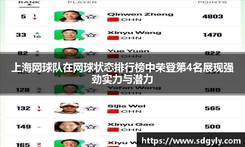 上海网球队在网球状态排行榜中荣登第4名展现强劲实力与潜力